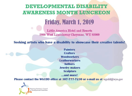 Register Today for the March Disability Awareness Luncheon on Friday, March 1 in Cheyenne, WY