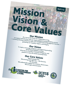 MyCIL Mission, Vision and Values brochure