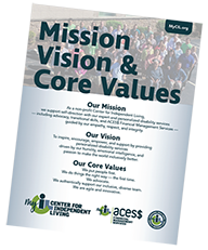 MyCIL Mission, Vision and Core Values brochure