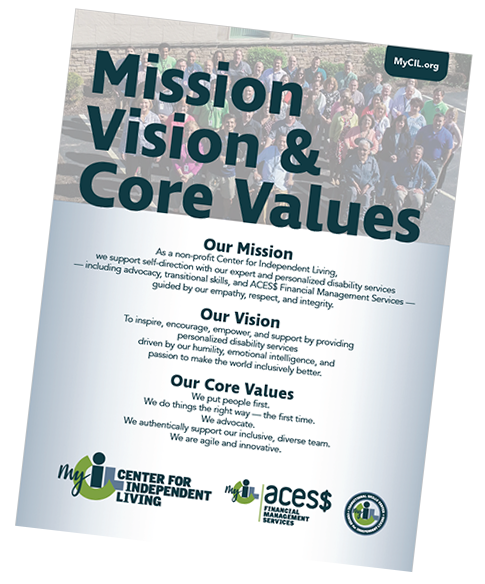 MyCIL Mission, Vision and Values brochure